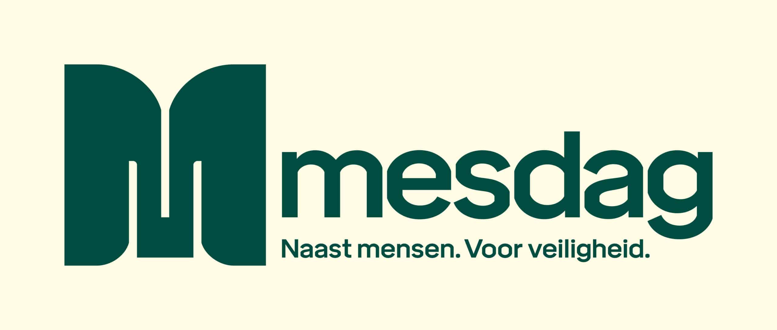 Mesdag logo met tagline Stevig Groen op Warm Wit